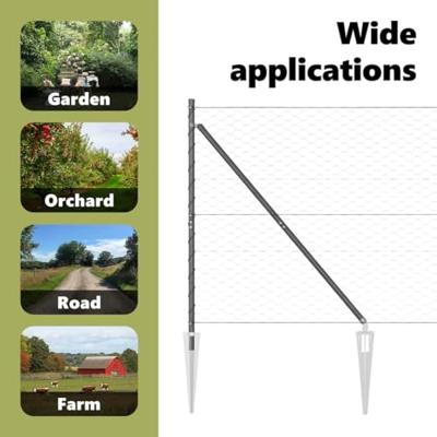 VidaXL Afrasteringspaal grijs 10 x 1,2 m (50 mm gaas) staal en pvc