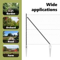 VidaXL Afrasteringspaal grijs 10 x 1,2 m (50 mm gaas) staal en pvc - thumbnail