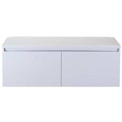Frozen Badmeubelset 120 cm - Greeplijst in Kleur - Inclusief Wastafelbovenblad Wit Hoogglans