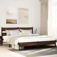 Bedframe zonder matras metaal bruin eikenkleur 180x200 cm - thumbnail