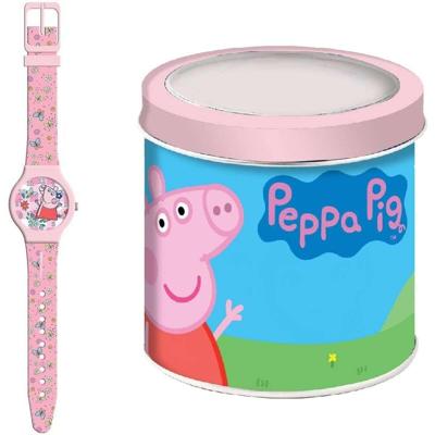 Horloge Kinderen Peppa Pig PEPPA PIG - TIN BOX Ø 33 mm Horloge Kinderen Peppa Pig PEPPA PIG - TIN BOX Ø 33 mm