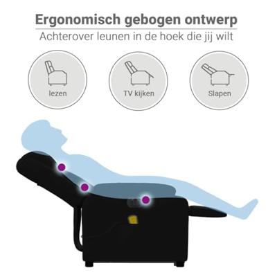 Sta-op-massagestoel elektrisch verstelbaar stof zwart - thumbnail