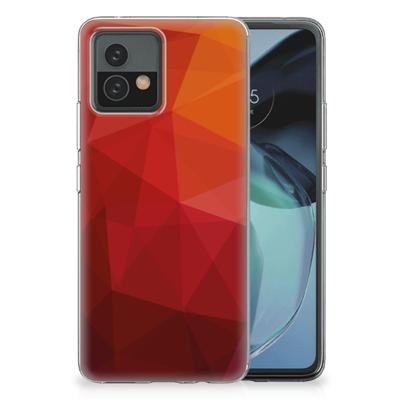 TPU Hoesje voor Motorola Moto G72 Polygon Red TPU Hoesje voor Motorola Moto G72 Polygon Red
