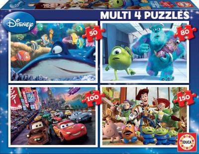 Set met 4 puzzels van 50 tot 150 stukjes Multi 4 Disney® Pixar EDUCA blauw Set met 4 puzzels van 50 tot 150 stukjes Multi 4 Disney® Pixar EDUCA blauw