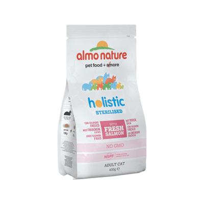 Droogvoer Rundvlees of Zalm voor Gesteriliseerde Katten - Almo Nature Holistic Sterilised - in 400gr of 2kg