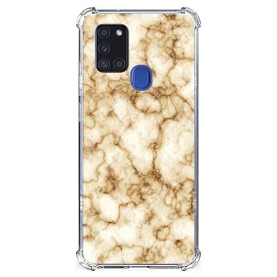 Samsung Galaxy A21s Anti-Shock Hoesje Marmer Goud Samsung Galaxy A21s Anti-Shock Hoesje Marmer Goud