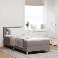 Boxspringbed met matras met matras Taupe 90 x 200 cm Stof - thumbnail