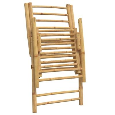 Tuinstoelen 2 st inklapbaar met kussens bamboe Tuinstoelen 2 st inklapbaar met kussens bamboe
