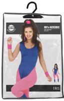 Foute Gymnast Dames Kostuum Blauw/Roze - thumbnail