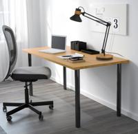 Bureaulamp unilux baya led bamboe zwart - thumbnail