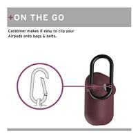 U by UAG [U] DOT Soft Touch Siliconen Hoes Apple Airpods 2 (2019) / Apple Airpods 1 (2016) [Wireless Charging Compatible (LED zichtbaar), Lightning-aansluiting afdekking, karabijnhaak ] aubergine - thumbnail