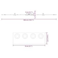 Doos met onderdelen voor schuifdeur 366 cm staal zwart - thumbnail