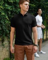 Ab Lifestyle Prime Polo Ab.ss25014 Poloshirts Jet Black - thumbnail