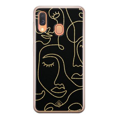 Samsung Galaxy A40 siliconen hoesje - Abstract faces