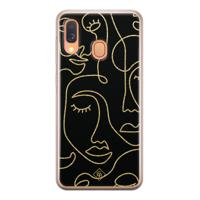 Samsung Galaxy A40 siliconen hoesje - Abstract faces - thumbnail