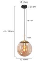 Steinhauer Gouden glazen hanglampBolique Ø 30cm - 3498ME - thumbnail