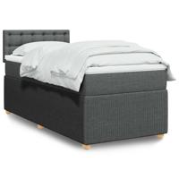 Boxspring met matras stof donkergrijs 90x190 cm - thumbnail