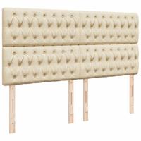 Boxspring met matras stof crèmekleurig 180x200 cm - thumbnail