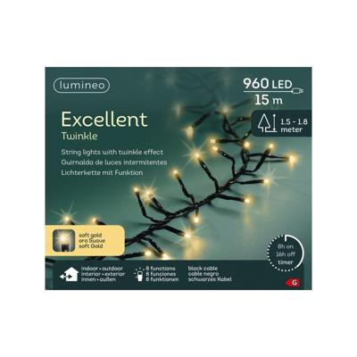 Lumineo Excel twinkel 960led 15m champagne