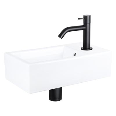 Fonteinset Differnz Force Keramiek 40x22x11.5 cm Wit Met Gebogen Kraan Mat Zwart Fonteinset Differnz Force Keramiek 40x22x11.5 cm Wit Met Gebogen Kraan Mat Zwart