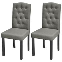 Eetkamerstoelen 2 st stof grijs - thumbnail