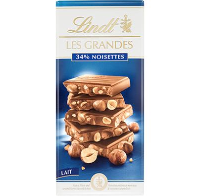 Lindt Les Grandes Milk Noisette 150g bij Jumbo
