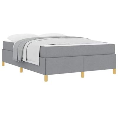 Boxspring bed Lichtgrijs en Wit en Lichtgrijs 160 x 200 cm Stof