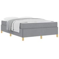 Boxspring bed Lichtgrijs en Wit en Lichtgrijs 160 x 200 cm Stof - thumbnail