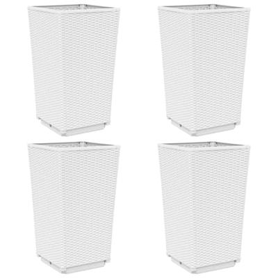 VidaXL Plantenbakken 4 st 32,5x32,5x57 cm polypropeen wit
