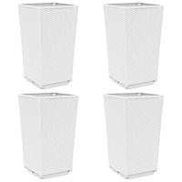 VidaXL Plantenbakken 4 st 32,5x32,5x57 cm polypropeen wit - thumbnail