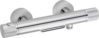 Ben Engraved Cross thermostatische badkraan met watervaluitloop en gravering chroom - thumbnail