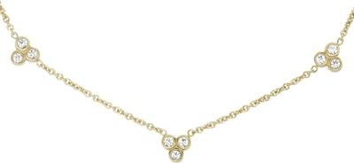 Fossil JF04115710 Ketting Sutton staal-zirconia goudkleurig-wit 40-46 cm