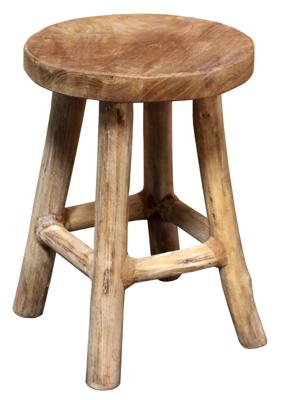 Kruk teak naturel D20H27 cm Van der Leeden - Van der leeden