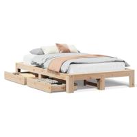 Bedframe zonder matras massief grenenhout 135x190 cm - thumbnail