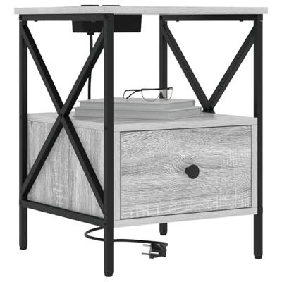 Nachtkastje 2 pcs Grijs Sonoma 41,5 x 40,5 x 55 cm Bewerkt hout
