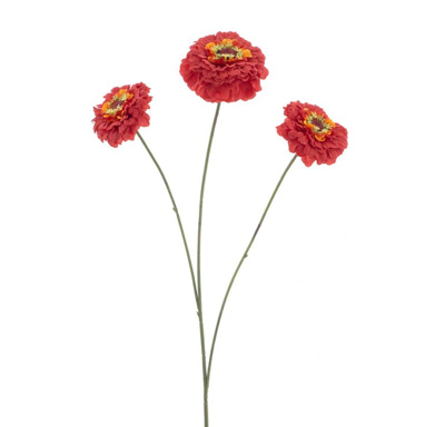 Zinnia elegans spray red 60 cm kunstbloem Erutan Avon - Erutan avon