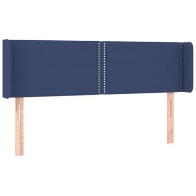 Hoofdbord met randen 147x16x78/88 cm stof blauw