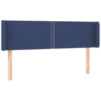 Hoofdbord met randen 147x16x78/88 cm stof blauw - thumbnail