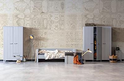 WOOOD Kledingkast 'Dennis', kleur Betongrijs