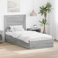 Bedframe met lade Grijs Sonoma 90 x 190 cm Bewerkt hout - thumbnail