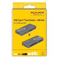 DeLOCK 91754 geheugenkaartlezer USB 3.2 Gen 1 (3.1 Gen 1) Type-C Grijs - thumbnail