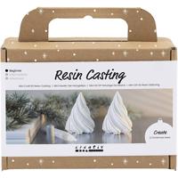 Creativ Company Mini hobbyset hars gieten, kerstbomen, wit, 1 doos - thumbnail