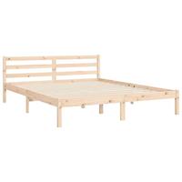Bedframe met hoofdbord massief hout 160x200 cm - thumbnail