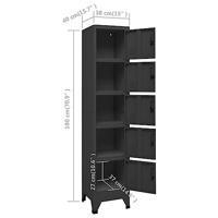 Lockerkast 38x40x180 cm staal antracietkleurig - thumbnail