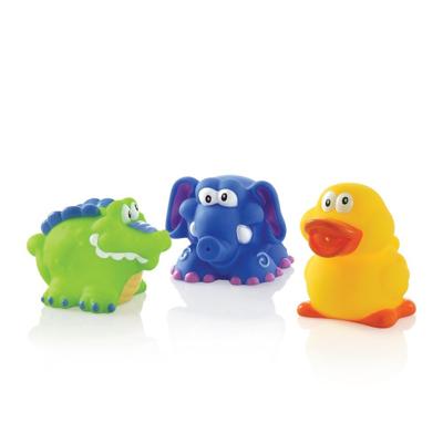 Nuby Spuitende badspeeltjes: Krokodil, Olifant en Eend - 4m+