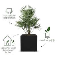 Elho Vivo Next Square 40 Bloembak - Zwart - Ø 39 x H 38 cm - binnen/buiten - 100% gerecycled - thumbnail