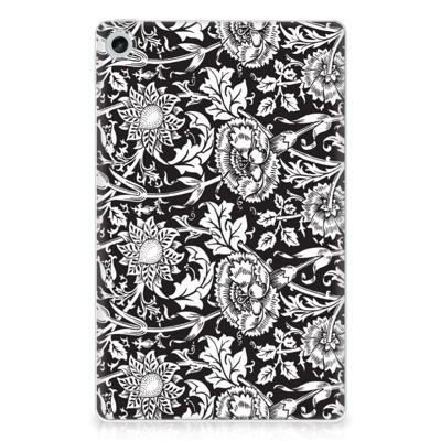 Lenovo Tab M10 Plus (3e generatie) | Siliconen hoesje | Black Flowers Lenovo Tab M10 Plus (3e generatie) | Siliconen hoesje | Black Flowers