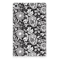 Lenovo Tab M10 Plus (3e generatie) | Siliconen hoesje | Black Flowers - thumbnail