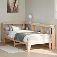 Bed met boekenkast zonder matras massief grenenhout 90x190 cm - thumbnail