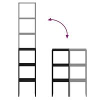 Boekenkasten 2st stapelbaar 30x30x80cm bewerkt hout zwart eiken - thumbnail